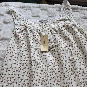 White and pink floral nightie